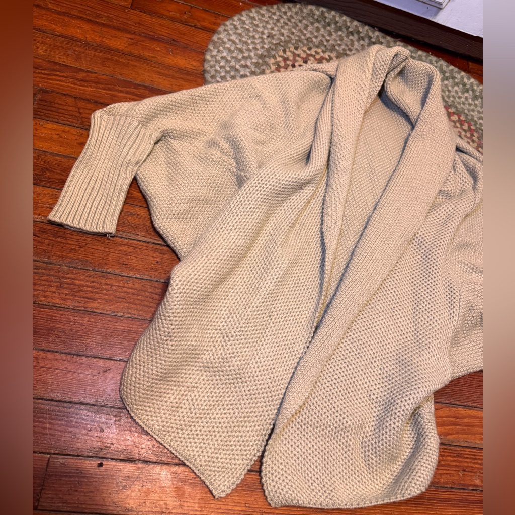 Cozy Tan Open-Front Sweater